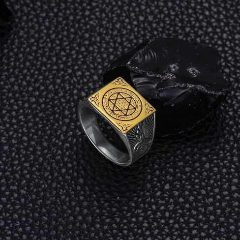 Star of David Ring Star of the Seal of the Prophet Solomon S925 Sterling Silver Turkish Handmade Solid Rings for Men Husband in Saudi Arabia
