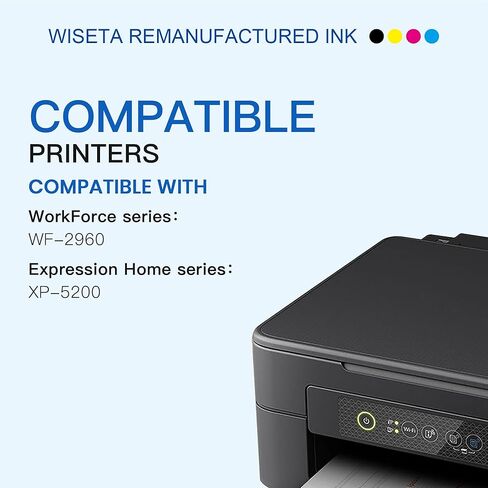 For 222XL Ink Cartridges for Epson Printer Remanufactured for Epson 222XL Ink Cartridges Combo Pack Work for Workforce WF-2960 Expression XP-5200 Printer (1 Black, 1 Cyan, 1 Magenta, 1 Yellow, 4-Pack) in Saudi Arabia