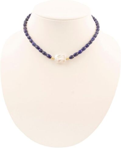 Barse Jewelry Blue Lapis Cirrus Golden Necklace in Kuwait