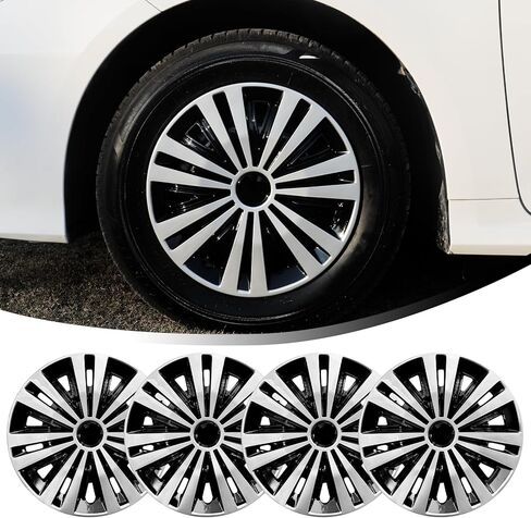غطاء عجلة 17 بوصة، 17 بوصة Hubcaps، أغطية حافة لسكين حافة حديدية غطاء عجلة مجموعة من 4 أغطية محور بلاستيكية ملحقات غطاء محور العجلة البديلة للسيارة in Kuwait