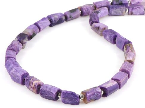 NirvanaIN قلادة الشارويت مع قلادة كرات الفضة أقفال مغناطيسية قلادة الخرز قلادة حجر الشارويت الطبيعي تصميم مذهل قلادة الخرز الشارويت in Kuwait