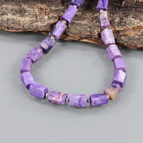 NirvanaIN قلادة الشارويت مع قلادة كرات الفضة أقفال مغناطيسية قلادة الخرز قلادة حجر الشارويت الطبيعي تصميم مذهل قلادة الخرز الشارويت in Kuwait