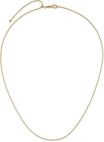 قلادة على شكل صندوق قابل للتعديل مملوءة بالذهب الأصفر عيار 14 قيراط من Jewelry Affairs، سمك 0.80 ملم، طول 22 بوصة in Saudi Arabia