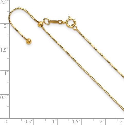 قلادة على شكل صندوق قابل للتعديل مملوءة بالذهب الأصفر عيار 14 قيراط من Jewelry Affairs، سمك 0.80 ملم، طول 22 بوصة in Saudi Arabia