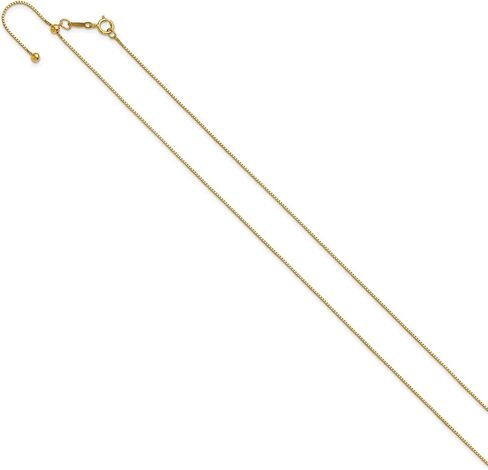 قلادة على شكل صندوق قابل للتعديل مملوءة بالذهب الأصفر عيار 14 قيراط من Jewelry Affairs، سمك 0.80 ملم، طول 22 بوصة in Saudi Arabia