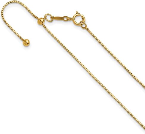 قلادة على شكل صندوق قابل للتعديل مملوءة بالذهب الأصفر عيار 14 قيراط من Jewelry Affairs، سمك 0.80 ملم، طول 22 بوصة in Saudi Arabia