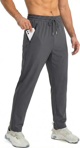 Men's Casual Pant Sports Fitness Mens Lightweight Pants Elastic Waistband Quick Drying Trousers in Saudi Arabia