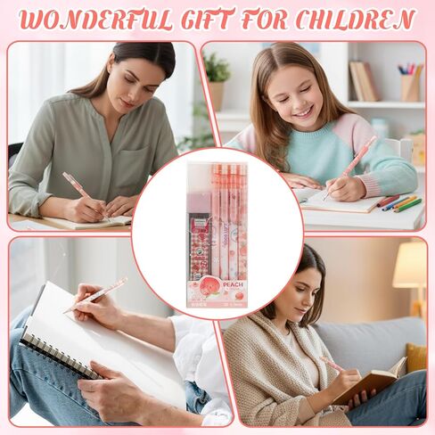 TIESOME Cute Pencil & Lead Refill Set, 4 Pcs Mechanical Pencil Cute, Peach 4 Mechanical Pencils Set for School, Office, Drawing and Gift (with 0.5mm Refills, Pink) in Kuwait