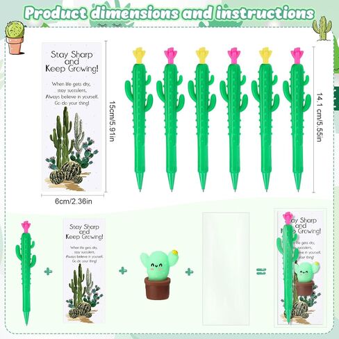 30 Sets Cactus Party Favor Cactus Mechanical Pencils Stress Balls Squeeze with Positive Cards Mexican Party Favor Bulk Student Gifts from Teacher Mexican Gifts for Adults Coworker Employee in Saudi Arabia