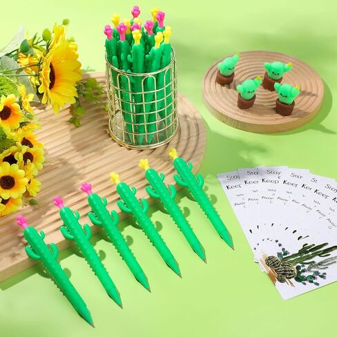 30 Sets Cactus Party Favor Cactus Mechanical Pencils Stress Balls Squeeze with Positive Cards Mexican Party Favor Bulk Student Gifts from Teacher Mexican Gifts for Adults Coworker Employee in Saudi Arabia