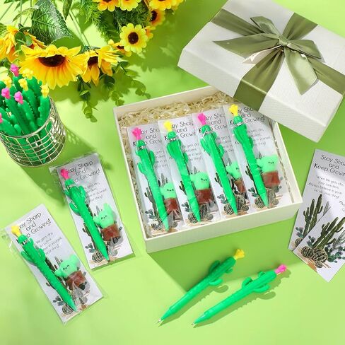 30 Sets Cactus Party Favor Cactus Mechanical Pencils Stress Balls Squeeze with Positive Cards Mexican Party Favor Bulk Student Gifts from Teacher Mexican Gifts for Adults Coworker Employee in Saudi Arabia