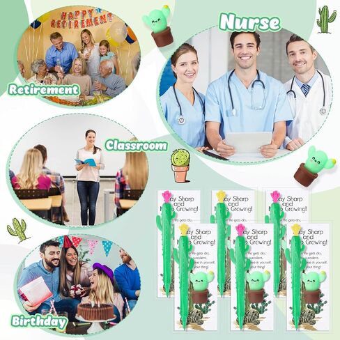 30 Sets Cactus Party Favor Cactus Mechanical Pencils Stress Balls Squeeze with Positive Cards Mexican Party Favor Bulk Student Gifts from Teacher Mexican Gifts for Adults Coworker Employee in Saudi Arabia