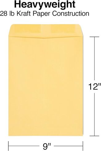 Staples 9 x 12 Brown Gummed Catalog Envelopes, Heavyweight Kraft Open‑End Mailers, 500/Carton in Saudi Arabia