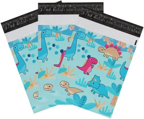 50x Designer Poly Mailers 10x13 Inch – Colorful Shipping Bags with Self Seal | Tear & Waterproof Mailing Envelopes for Packaging, Small Business & E-Commerce (Dinosaur) in Saudi Arabia