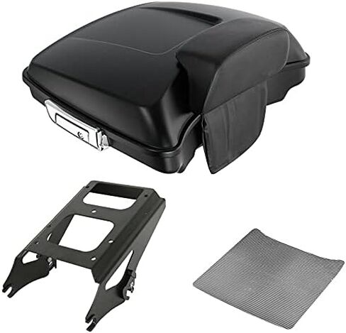Green-L Matte Black Razor Trunk Backrest Pad Mount Rack Fit for Harley Touring Electra Road Street Glide 2009-2013 in Saudi Arabia
