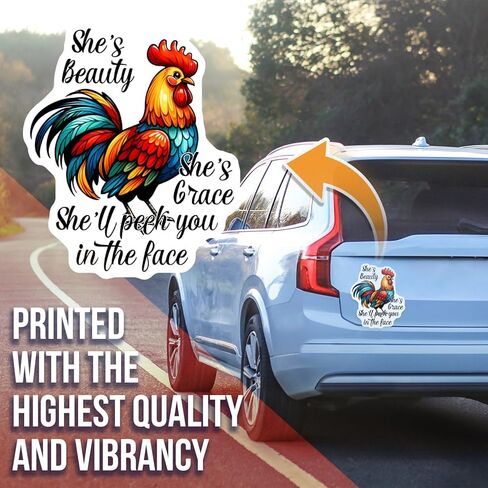 Funny Chicken Magnet - Cute Kitchen Decor - Colorful Rooster Magnet - Farmhouse Fridge Magnet - Perfect Novelty Gift for Friends - Car Magnet AAMT1115 in Saudi Arabia