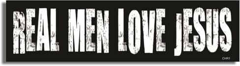 Gear Tatz - REAL MEN LOVE JESUS - Christian Car Magnet - Professionally Made in the USA - Magnetic Decal in Saudi Arabia