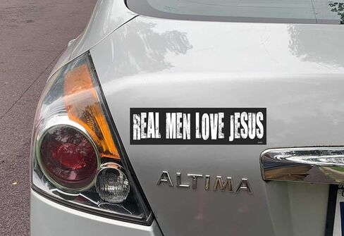 Gear Tatz - REAL MEN LOVE JESUS - Christian Car Magnet - Professionally Made in the USA - Magnetic Decal in Saudi Arabia