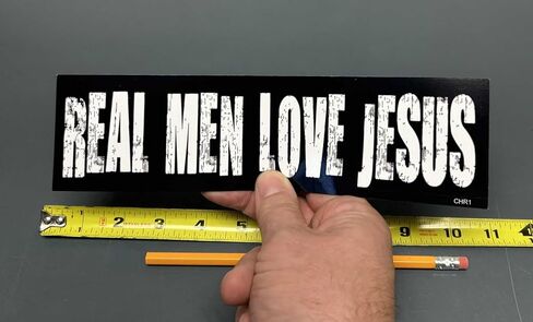 Gear Tatz - REAL MEN LOVE JESUS - Christian Car Magnet - Professionally Made in the USA - Magnetic Decal in Saudi Arabia