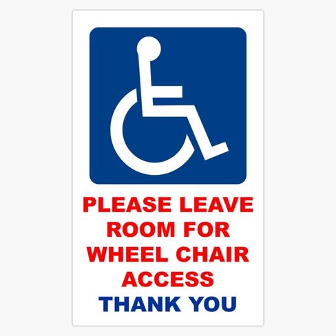 Please Leave Room for Wheel Chair Access Handicap Disability Wheelchair Heavy Duty Car Magnet Vehicle Bumper Sign Removable 5" in Saudi Arabia
