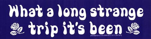 Peace Resource Project - What A Long Strange Trip It's Been - Grateful Dead - Magnetic Car Bumper Sticker - Fridge Magnet - Rectangular - Purple - Vinyl - 9.75" X 2.5" - 1 Count - Made in USA in Saudi Arabia