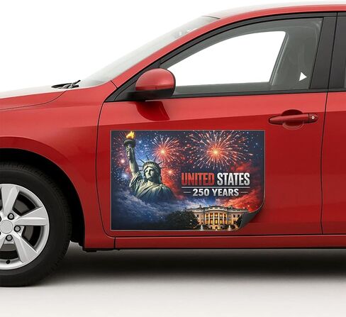 الذكرى السنوية الـ 250 لعلامة مغناطيس السيارة لاستقلال الولايات المتحدة الأمريكية من DC | ورقة مغناطيسية مرنة للسيارة مع دعم لاصق | ملصق مغناطيسي ممتص للصدمات مقاس 12 × 18 بوصة للمركبات والشاحنات الإعلانية | 2 جهاز كمبيوتر | صنع في الولايات المتحدة الأمري in Kuwait
