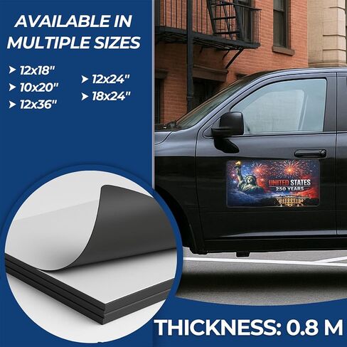 الذكرى السنوية الـ 250 لعلامة مغناطيس السيارة لاستقلال الولايات المتحدة الأمريكية من DC | ورقة مغناطيسية مرنة للسيارة مع دعم لاصق | ملصق مغناطيسي ممتص للصدمات مقاس 12 × 18 بوصة للمركبات والشاحنات الإعلانية | 2 جهاز كمبيوتر | صنع في الولايات المتحدة الأمري in Kuwait