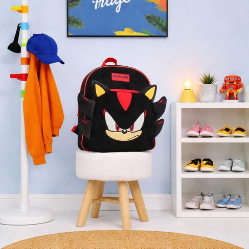 حقيبة ظهر Sonic The Hedgehog Shadow للأولاد والبنات والأطفال من القطيفة باللون الأسود حقيبة مدرسية وهدايا وحقيبة ظهر للسفر in Saudi Arabia