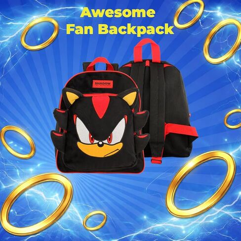 حقيبة ظهر Sonic The Hedgehog Shadow للأولاد والبنات والأطفال من القطيفة باللون الأسود حقيبة مدرسية وهدايا وحقيبة ظهر للسفر in Saudi Arabia