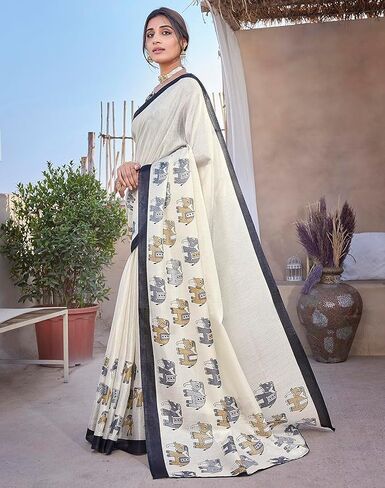 Art Silk Women Saree Kanjivaram Saree with Blouse Material |saree for Women | Saree | New Sari | Latest Saree in Saudi Arabia