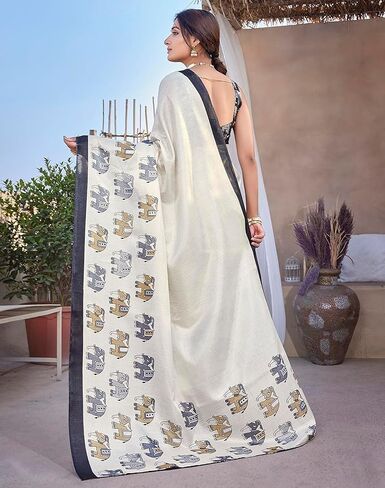 Art Silk Women Saree Kanjivaram Saree with Blouse Material |saree for Women | Saree | New Sari | Latest Saree in Saudi Arabia