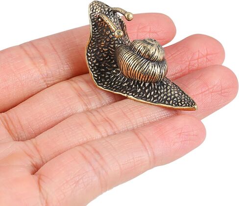 ARTIBETTER Small Snail Pendant DIY Hanging Decor Brass Snail Figurine Retro Brass Craft Desktop Decor Lightweight Portable Gift for Keychain Backpack Handbag 1.73X0.86X3.54In in Saudi Arabia