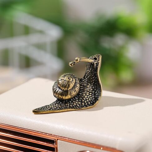 ARTIBETTER Small Snail Pendant DIY Hanging Decor Brass Snail Figurine Retro Brass Craft Desktop Decor Lightweight Portable Gift for Keychain Backpack Handbag 1.73X0.86X3.54In in Saudi Arabia