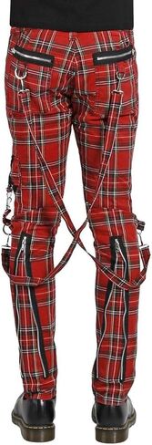 Tripp Mens Punk Bondage Pants [Red Plaid] in Kuwait