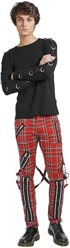 Tripp Mens Punk Bondage Pants [Red Plaid] in Kuwait