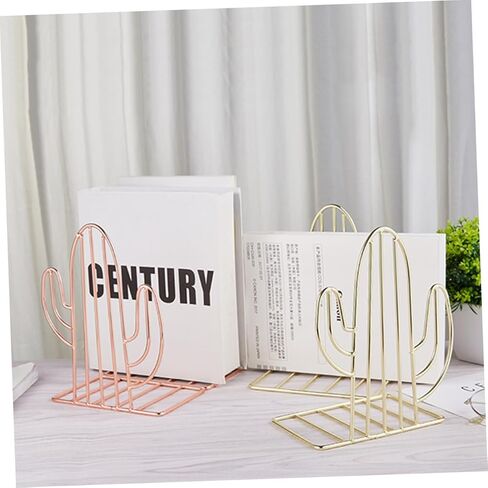 1pair Cactus-Shaped Metal Bookends for Home Office Creative Book Organizer Unique Design Decorative Book Stoppers for Shelves and Desks in Saudi Arabia