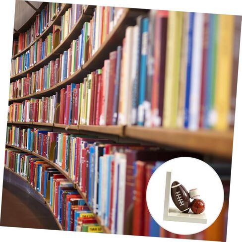 Cabilock 1pair Cartoon Rugby Pattern Fun Home Decor for Bookshelves Offices and Libraries Stylish Book Holders to Keep Your Desk Organized in Saudi Arabia
