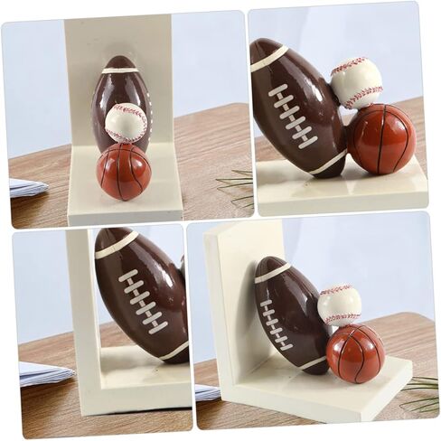 Cabilock 1pair Cartoon Rugby Pattern Fun Home Decor for Bookshelves Offices and Libraries Stylish Book Holders to Keep Your Desk Organized in Saudi Arabia