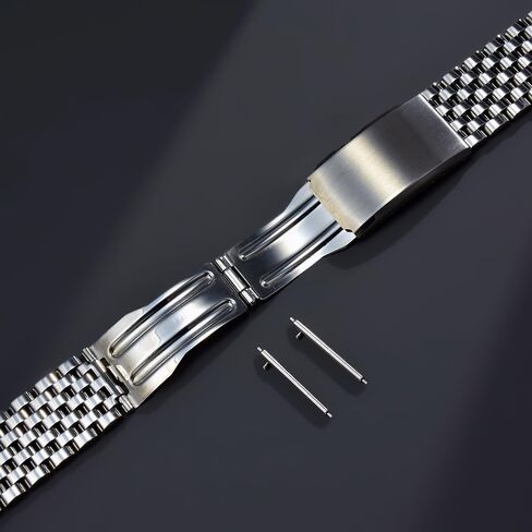 عام نهاية مسطحة 20 مللي متر حبات المحار من الأرز خمر نمط سوار الفولاذ المقاوم للصدأ حزام مع شريط الربيع الإفراج السريع in Kuwait