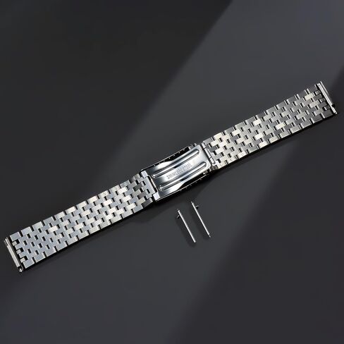 عام نهاية مسطحة 20 مللي متر حبات المحار من الأرز خمر نمط سوار الفولاذ المقاوم للصدأ حزام مع شريط الربيع الإفراج السريع in Kuwait