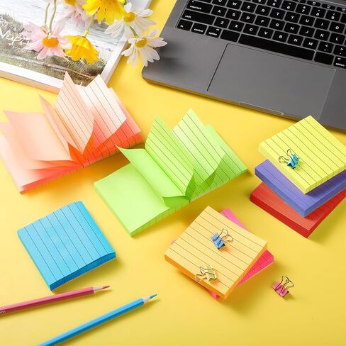 Zonon 8 Pads Pop-up Notes 3 x 3 Lined Sticky Notes Self Stick 800 Sheets Refills Bright Pop up Sticky Note Pads Paper Office Supplies Easy to Post and Clean Removal in Saudi Arabia