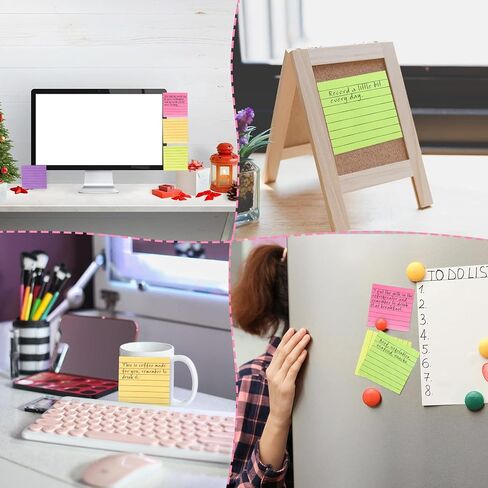 Zonon 8 Pads Pop-up Notes 3 x 3 Lined Sticky Notes Self Stick 800 Sheets Refills Bright Pop up Sticky Note Pads Paper Office Supplies Easy to Post and Clean Removal in Saudi Arabia