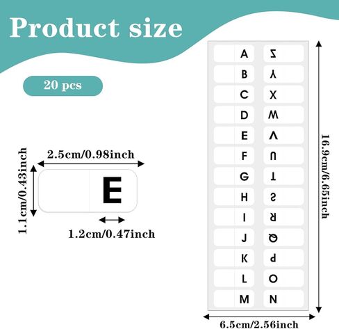 20Sheets Sticky Tabs for Notebooks, A-Z Sticky Alphabet Tabs, Transparent Index Tab, Self-Adhesive Alphabetical Permanent Alphabetical Tab for Textbooks, Dictionaries, Notebooks in Saudi Arabia