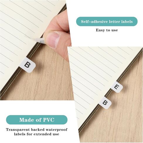 20Sheets Sticky Tabs for Notebooks, A-Z Sticky Alphabet Tabs, Transparent Index Tab, Self-Adhesive Alphabetical Permanent Alphabetical Tab for Textbooks, Dictionaries, Notebooks in Saudi Arabia