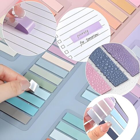 1200pcs Books Tabs for Annotating,Sticky Tabs Clear Sticky Notes, Page Markers for Notebooks, Multi-Colored Writable and Repositionable Book Flags Strip in Saudi Arabia