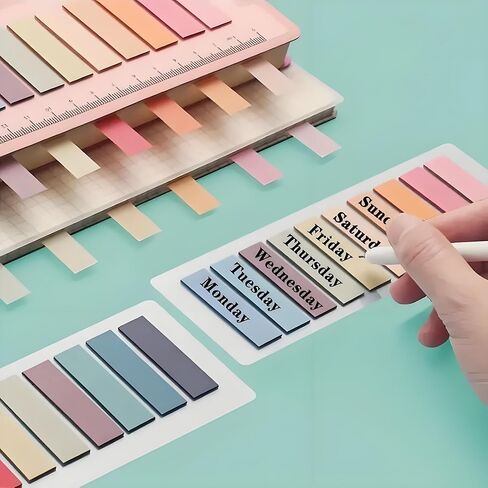 1200pcs Books Tabs for Annotating,Sticky Tabs Clear Sticky Notes, Page Markers for Notebooks, Multi-Colored Writable and Repositionable Book Flags Strip in Saudi Arabia
