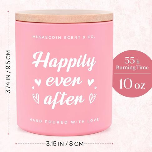 Bridal Shower Gifts, Engagement/Wedding Gifts, Happily Ever Candle with Crystals, Bride Gift, Bachelorette Gift/Party Decorations, 10oz Lavender Scented Soy Wax Wedding Candle in Saudi Arabia