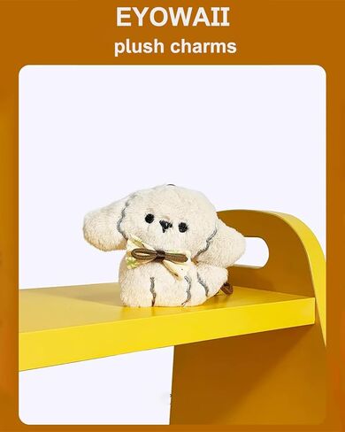 Plush Bichon Frise Keychain with Wristlet Cute Puppy Bag Charm Dog Gifts for Dog Lovers Key Chain & Bags Accessories Stuffed Animal Bag Charm Gift for Mom Girls Women Sister Daughter in Saudi Arabia