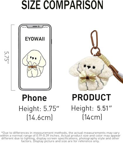 Plush Bichon Frise Keychain with Wristlet Cute Puppy Bag Charm Dog Gifts for Dog Lovers Key Chain & Bags Accessories Stuffed Animal Bag Charm Gift for Mom Girls Women Sister Daughter in Saudi Arabia