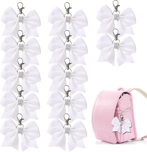 12 قطعة بريق لامع القوس المفاتيح لفتاة Bowknot المرأة حقيبة الظهر حقيبة يهتف فريق التشجيع الرياضة هدية in Kuwait